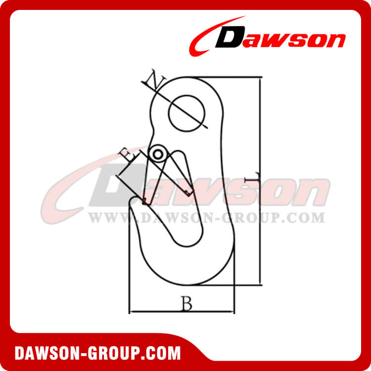 DS462 Galvanized Forged Carbon Steel Tow Hook for Lashing or Pulling, Commercial Hooks 