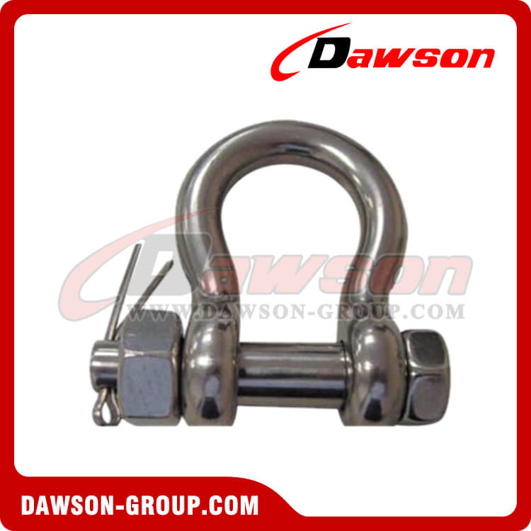 Stainless Steel Bolt Anchor Shackle with Safety Pin Nut