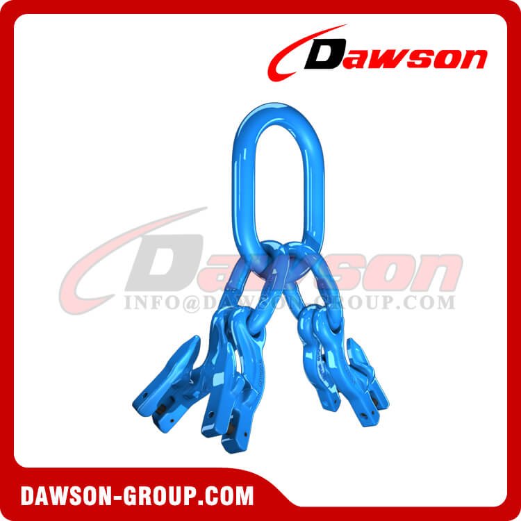 DS1068 G100 6-16MM Master Link Assembly + G100 Eye Grab Hook with Clevis Attachment for Adjust Chain Length × 4