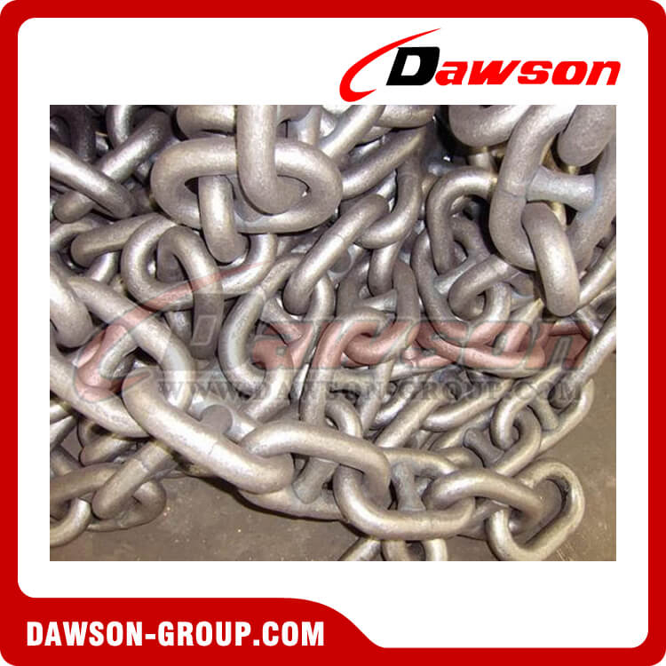 34MM Grade U2, Grade U3 Flash Butt Welded Stud / Studless Link Anchor Chain with Black Bituminous Paint for Fisheries Aquaculture Fishing