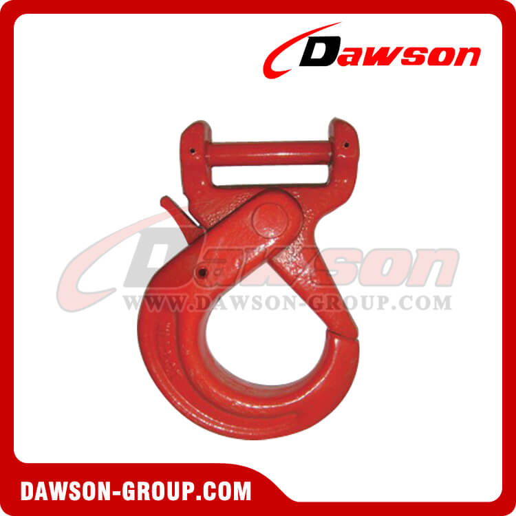  DS089 G80 WLL 2.2T Forged Steel Short Clevis Self-locking Hook For Web Sling