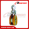 DS-B039 Wooden Shell Snatch Block With Hook Self-Locking