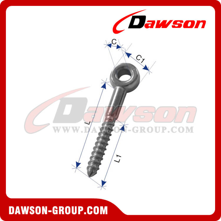 Stainless Steel Eye Bolt with Wooden Screw