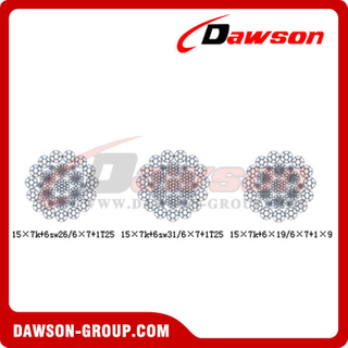 Compaction Strand Wire Rope Construction (15×7K+6SW26/6×7+1T25)