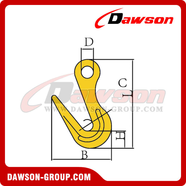 DS108 G80 WLL 2T Forged Alloy Steel Sorting Hook for Chain Slings