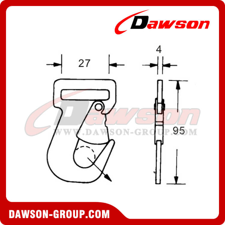 DSFH5015 B/S 1500KG/3300LBS Forged Hook