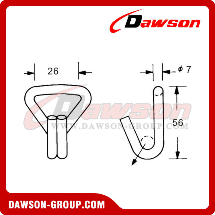 DSWH25151 B/S 1500KG/3300LBS Wire Hook