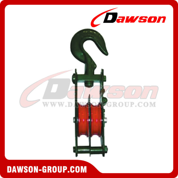 DS-B082 7312 Open Type Pulley Block Double Sheave With Hook