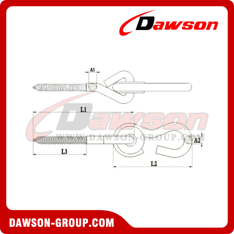 Stainless Steel Galvanized Swing Hook with Bolt and Plastic Washer