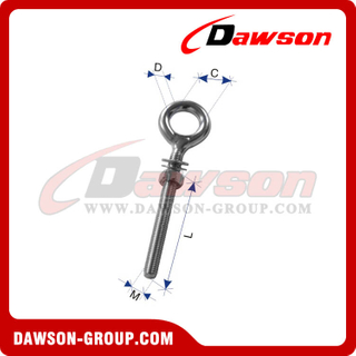Stainless Steel Welded Eye Bolt with Double Washer & Nut