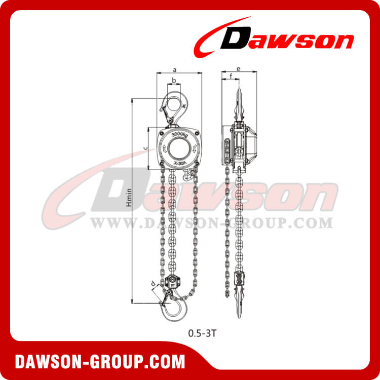 DS-DF-B 0.5T - 10T Chain Hoist, Manual Chain Blocks for Lifting