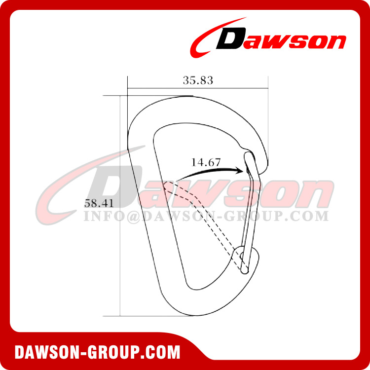 DSJ-A15002 Aluminium Material For Custom D Shaped Swivel Carabiner, Aluminum Alloy 10g Any Color Swivel Carabiner