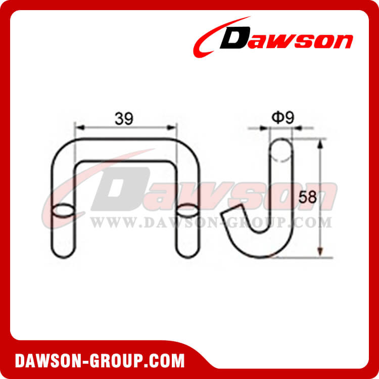 WH3810 BS 3000KG/6600LBS 1.5 inch Claw Hook