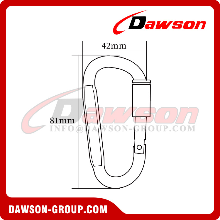 DSJ-A15003N Aluminium Material For Custom D Shaped Swivel Carabiner, Aluminum Alloy 20.4g Any Color Swivel Carabiner