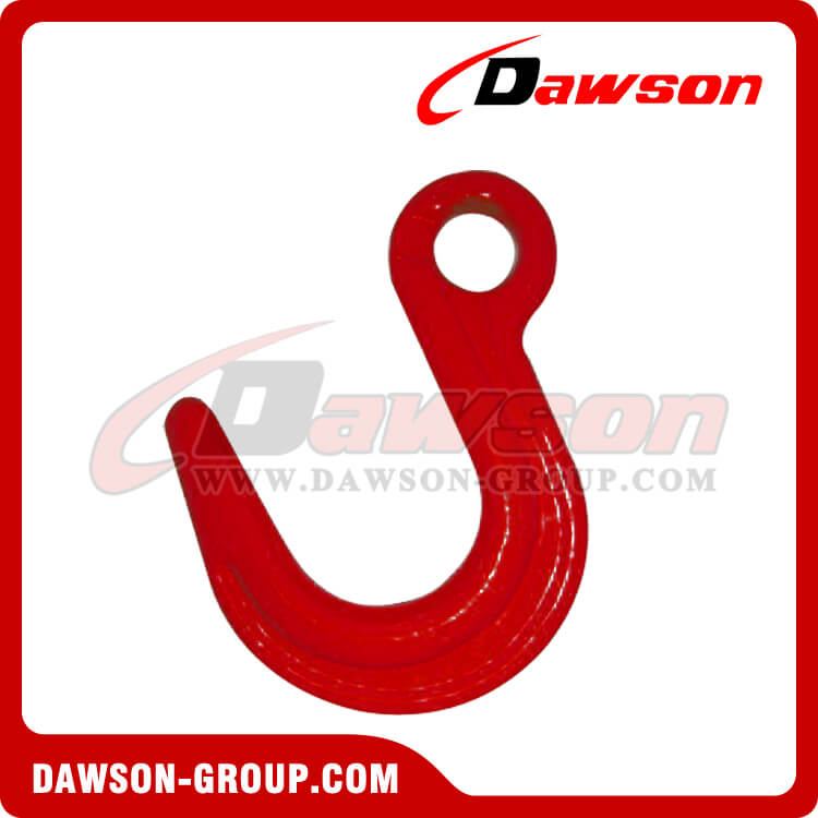  DS116 G80 WLL 1.12-15T Forged Alloy Steel Eye Foundry Hook With Flat on Eye