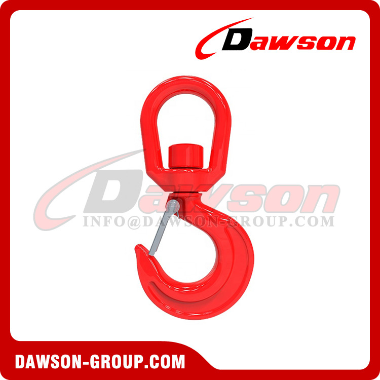 DS383 G70 Forged Alloy Steel Swivel Hook, Grade 43 Special 322C Carbon Steel Swivel Hook with Latch