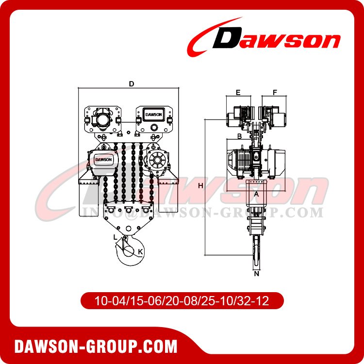 DS-HBT 10-32T Electric Chain Hoist with Electric Trolley, Heavy Duty Electric Hoist, Lifting Tools - Dawson Group Ltd. - China Supplier DS-HBT 10-32T Electric Chain Hoist with Electric Trolley, Heavy Duty Electric Hoist, Lifting Tools - Dawson Group Ltd. - China Supplier