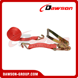 2 inch 18 feet RED Ratchet Strap with Double J Hook