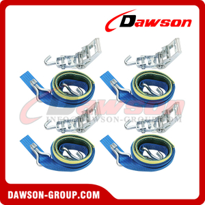 50MM Over-Wheel Car Recovery Transporter Trailer Straps, Kit of 4 Over Wheel Circumference Lashing Straps
