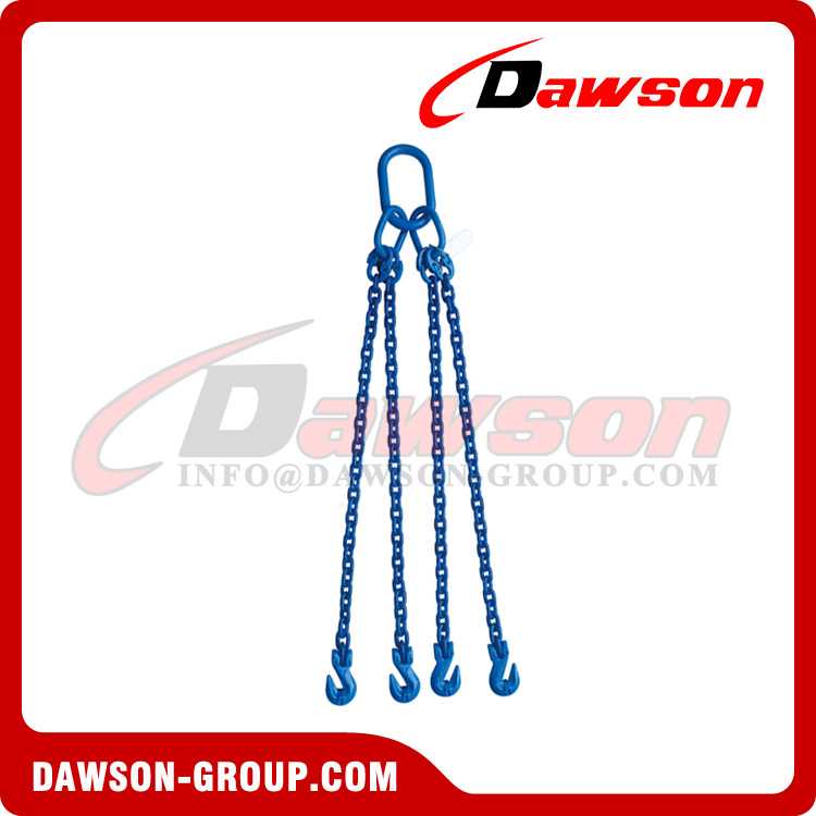 G100 Quadruple Legs Lifting Chain Slings / Grade 100 4-Legs Adjustable Chain Slings