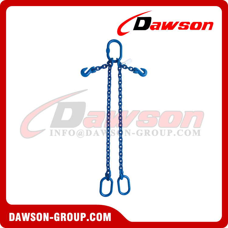 G100 Double Leg Lifting Chain Slings / Grade 100 2 Leg Adjustable Chain Sling