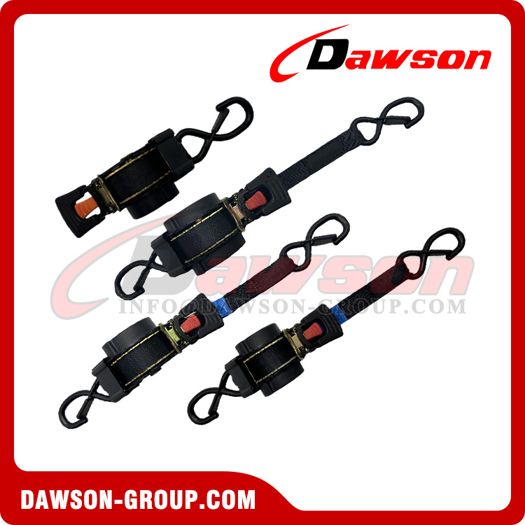 Automatic Retractable Ratchet Tie Down Straps with Damping Version, Auto Retractable Ratchet Strap with Non-damping Version and Push Button Release - Dawson Group Ltd. - China Manufacturer Automatic Retractable Ratchet Tie Down Straps with Damping Version, Auto Retractable Ratchet Strap with Non-damping Version and Push Button Release - Dawson Group Ltd. - China Manufacturer