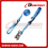 1 inch Heavy Duty Ratchet Strap with Vinyl S-Hook and Soft Loop
