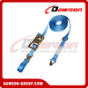 1 inch Heavy Duty Ratchet Strap with Wire Hooks and D-Rings