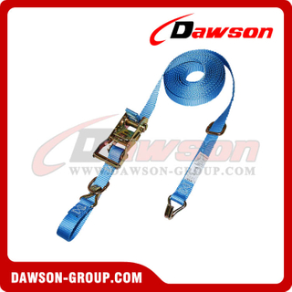 1 inch Heavy Duty Ratchet Strap with Wire Hooks and D-Rings