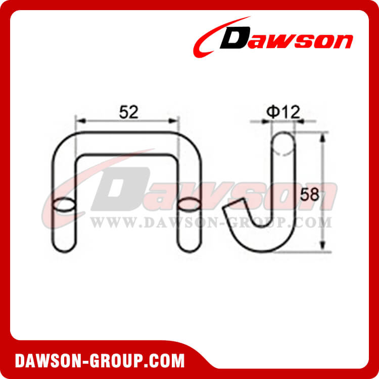 WH5010 BS 5000KG/11000LBS 2 inch Claw Hook