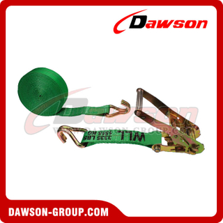 2 inch 18 feet GREEN Ratchet Strap with Double J Hook