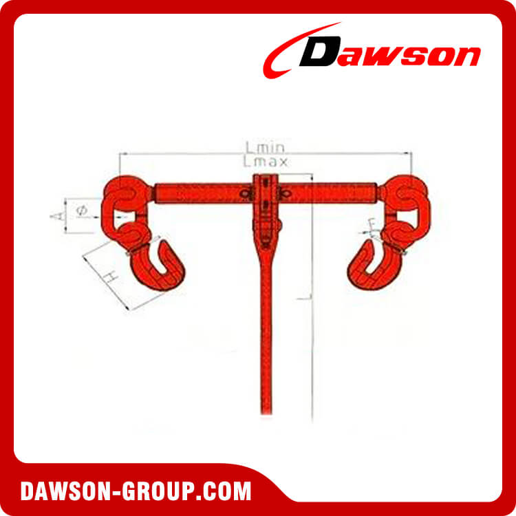G100 RATCHET LOAD BINDER WITH EYE SHORTENING GRAB HOOKS DAWSON CHINA