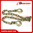 G70 1/4"-1/2" Trailer Safety Chains Assembly with Slip Clevis Hook & Latch on Each End