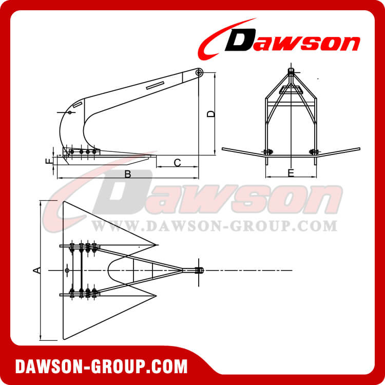 Marine Double Shank Anchor / Stingray High Holding Power Anchor Type B