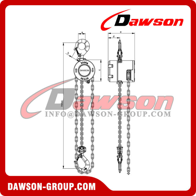 250KG Mini Aluminum Alloy Chain Hoist, Chain Block - Dawson Group Ltd. - China Supplier, Factory