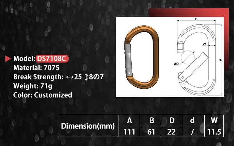 DS7108C Quick Link Aluminum Carabiner Snap Clip, Aluminum Carabiner Snap Clip - Dawson Group Ltd. - China Manufacturer, Supplier, Factory