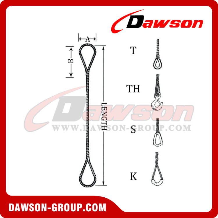 WS81-E-E,T,TH,S&K Tapered Eye Splice Wire Rope Slings - China ...