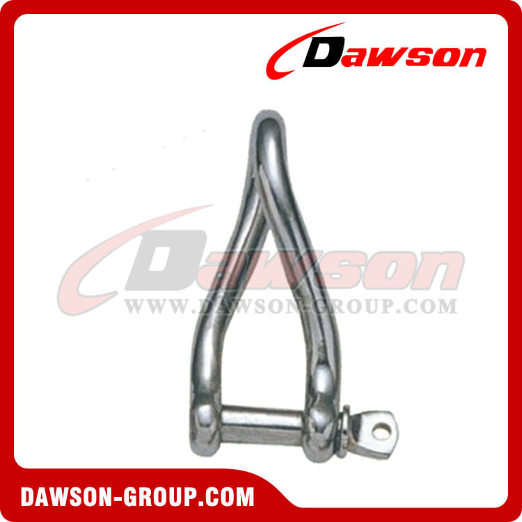 Stainless Steel Twist Shackle, SS316 Screw Pin Twisted Shackle, AISI304 Twisted Shackle