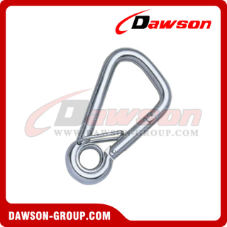 Stainless Steel Oblique Angle Snap Hook with Eyelet and Spring Pin