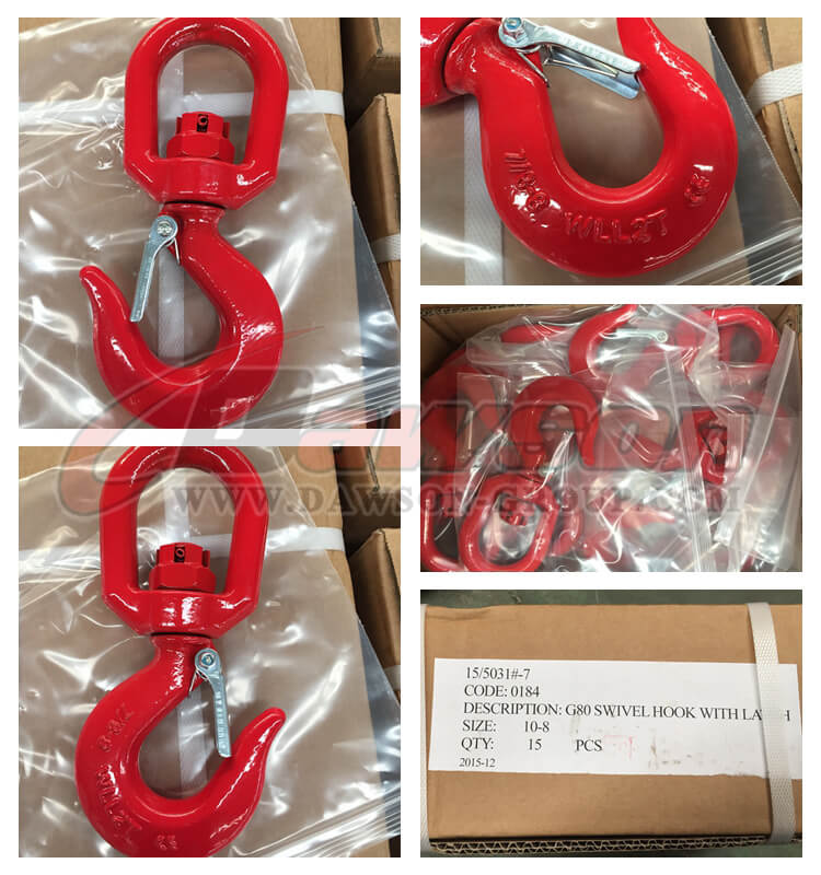 YWBL-WH Crane Hook Swivel Eye Alloy Steel Gravity Rigging Lifting Hook for  Factory Lifting, 5T, Accessories