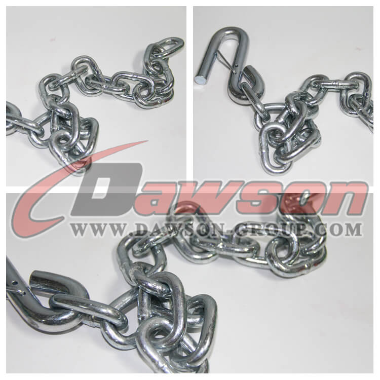 G30 3/16'', 1/4, 5/16 Trailer Safety Chains Assembly with S Hook