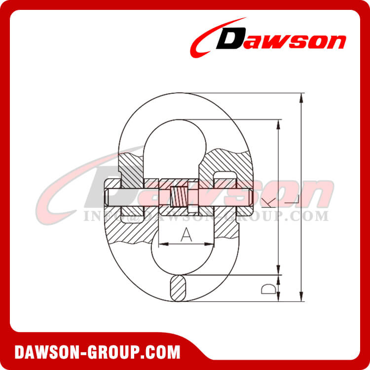 DS264 G80 WLL 2T Forged Super Alloy Steel Connecting Link, Coupling Link