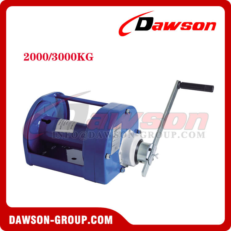 Eortzzpc Manual Geared Hand Winch Heavy Duty Hand Winch Hand Crank Gear Winch Has a Smooth Ratchet Action with Non-Slip Crank Handle and Locking Mechanism Size : 2T 