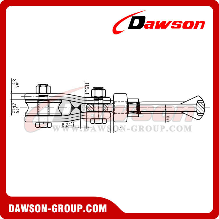 Drawing of DS930 G80 Swivel Connecor with Roller Sheave for Forestry Logging - China Supplier