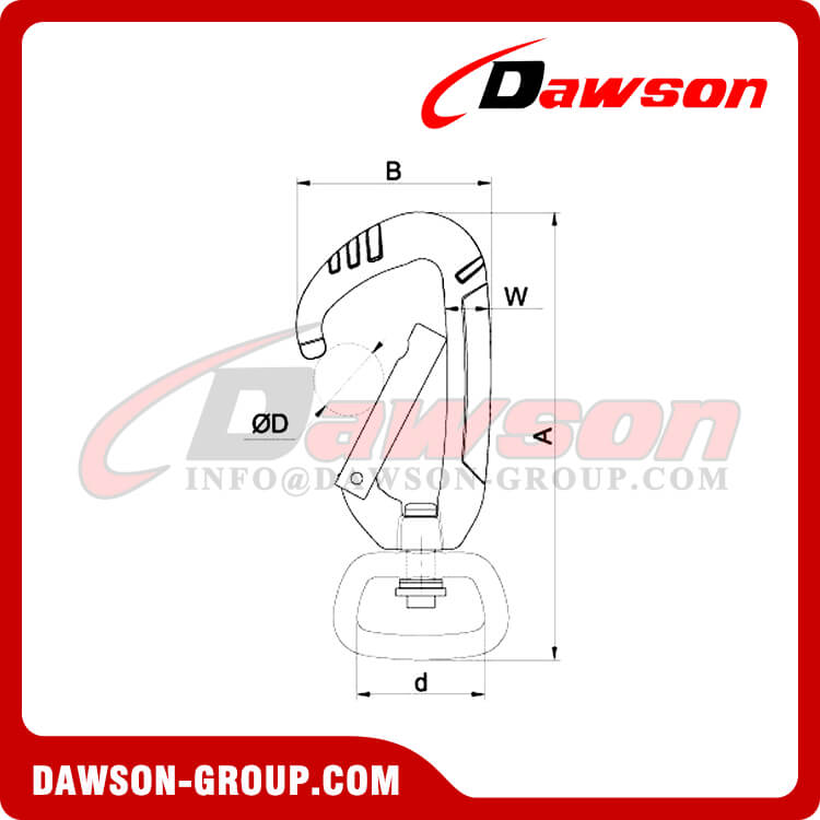 DS7803D2 Aluminum Carabiner Snap Hook, Snap Hook Carabiner - Dawson Group Ltd. - China Manufacturer, Supplier