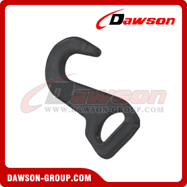 DSWH039 BS 1500KG / 3300LBS 25mm Black Powder Coated Flat Hook for Tie Down Webbing