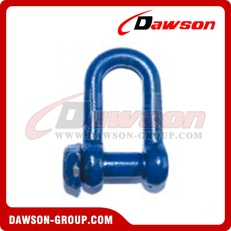 Trawling Dee Shackle Oversize Square Head Pin with Blue Painted, Fishing Shackle