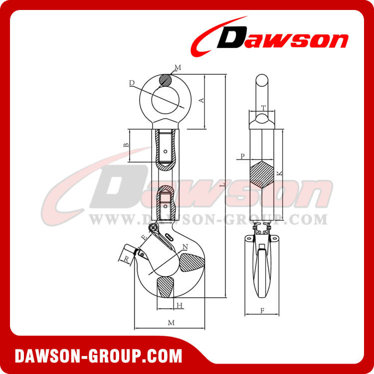 Alloy Shank Hook with Eye Screw, ROV Subsea Eye Shank Hooks Dawson