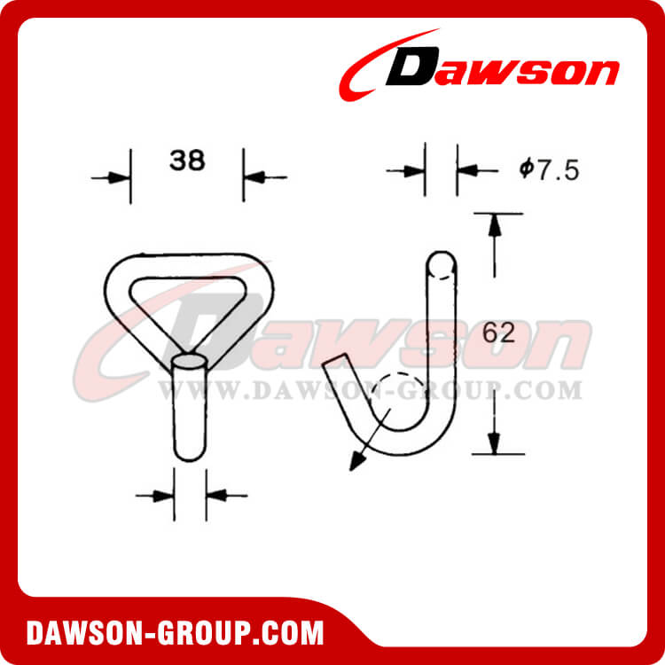 DSWH35201 B/S 2000KG/4400LBS Wire Hook