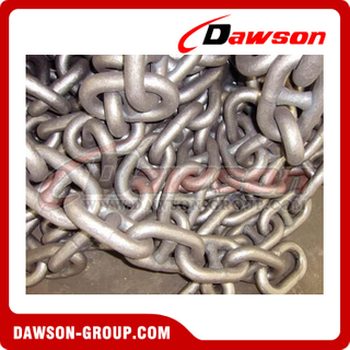 34MM Grade U2, Grade U3 Flash Butt Welded Stud / Studless Link Anchor Chain with Black Bituminous Paint for Fisheries Aquaculture Fishing